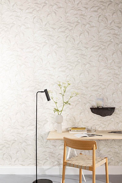 Papier peint nature apaisant chambre à coucher beige | Zoom by Masureel